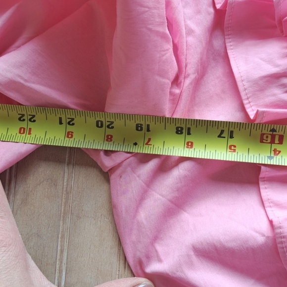 NWT Strut & Bolt Smocked Pink Ruffles Deep V-Neck Stretch Fun Girly Short Dress - Picture 12 of 13